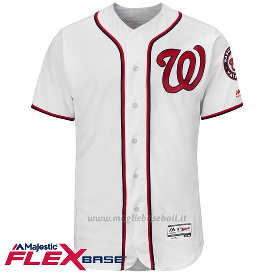 Maglia Baseball Uomo Washington Nationals Blank Bianco Flex Base Autentico Collezione